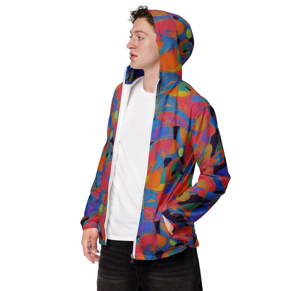 Mosaic Fever on Men's Windbreaker — Left Front