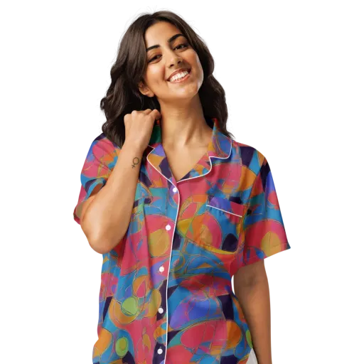 Mosaic Fever on a Women's Short Sleeve Pajama Top