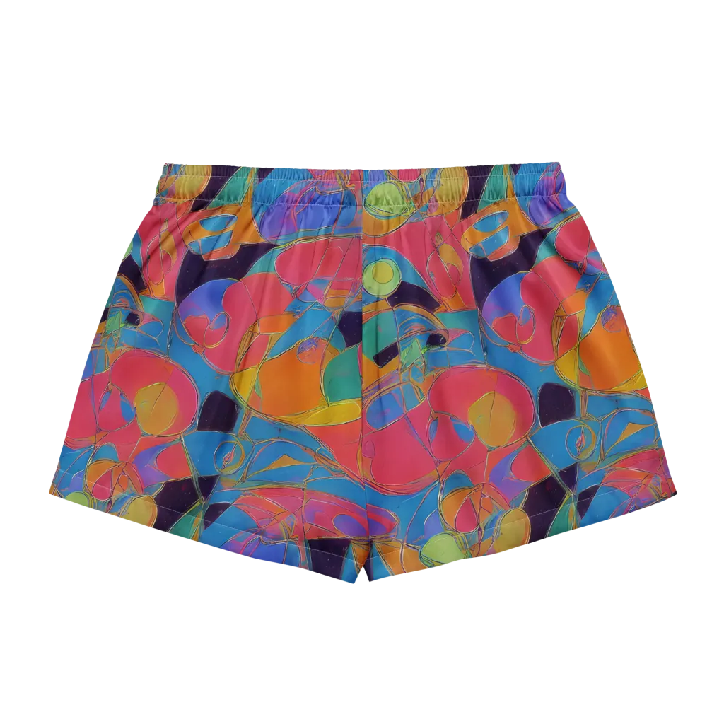 Mosaic Fever on Women's Pajama Shorts — Back
