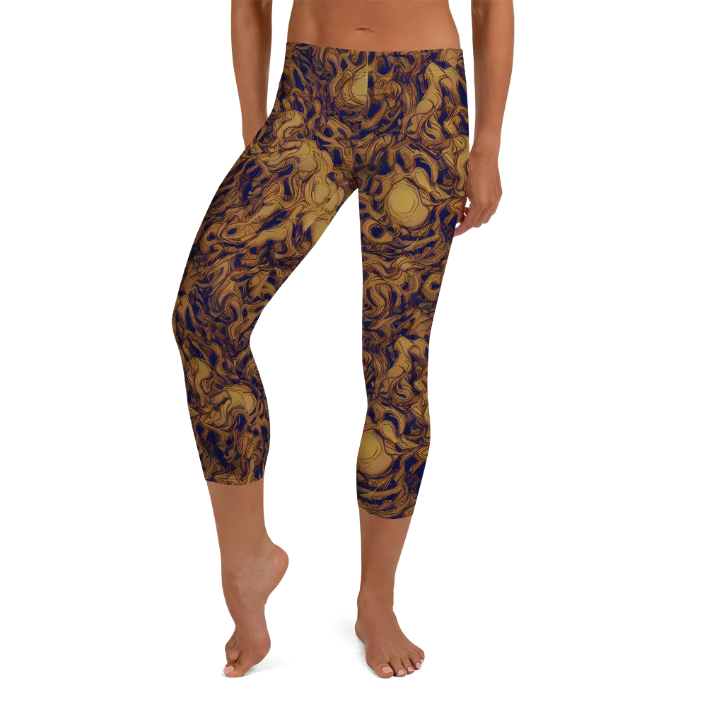 Navy Alchemy on Capri Leggings — Front