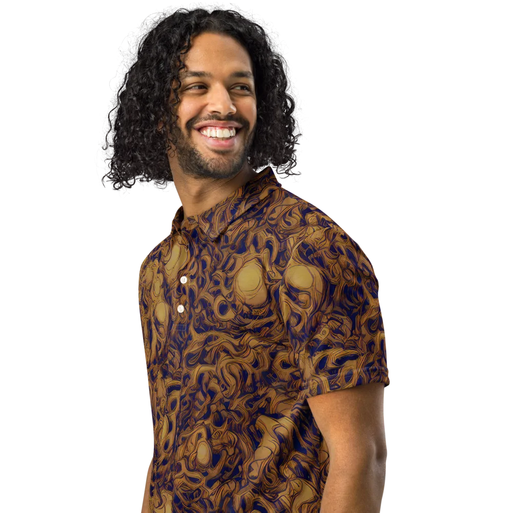 Navy Alchemy on Men's Slim Fit Polo Shirt — Left Front