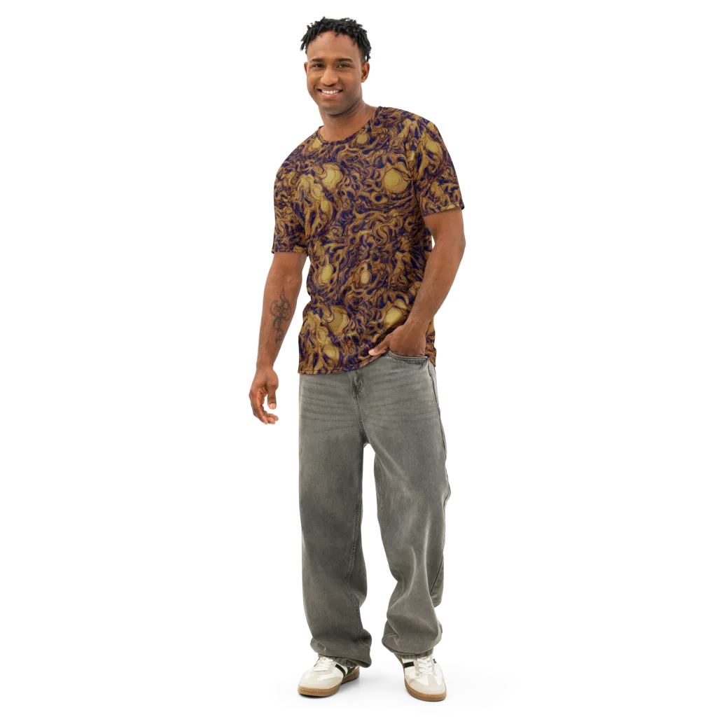 Navy Alchemy on Men's Cotton Crew Neck T-Shirt — Front