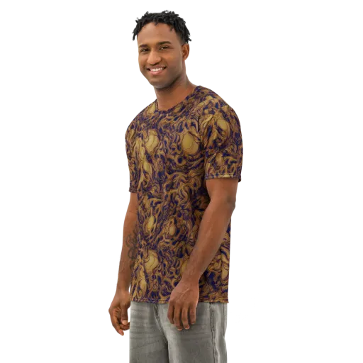 Navy Alchemy on a Men's Cotton Crew Neck T-Shirt