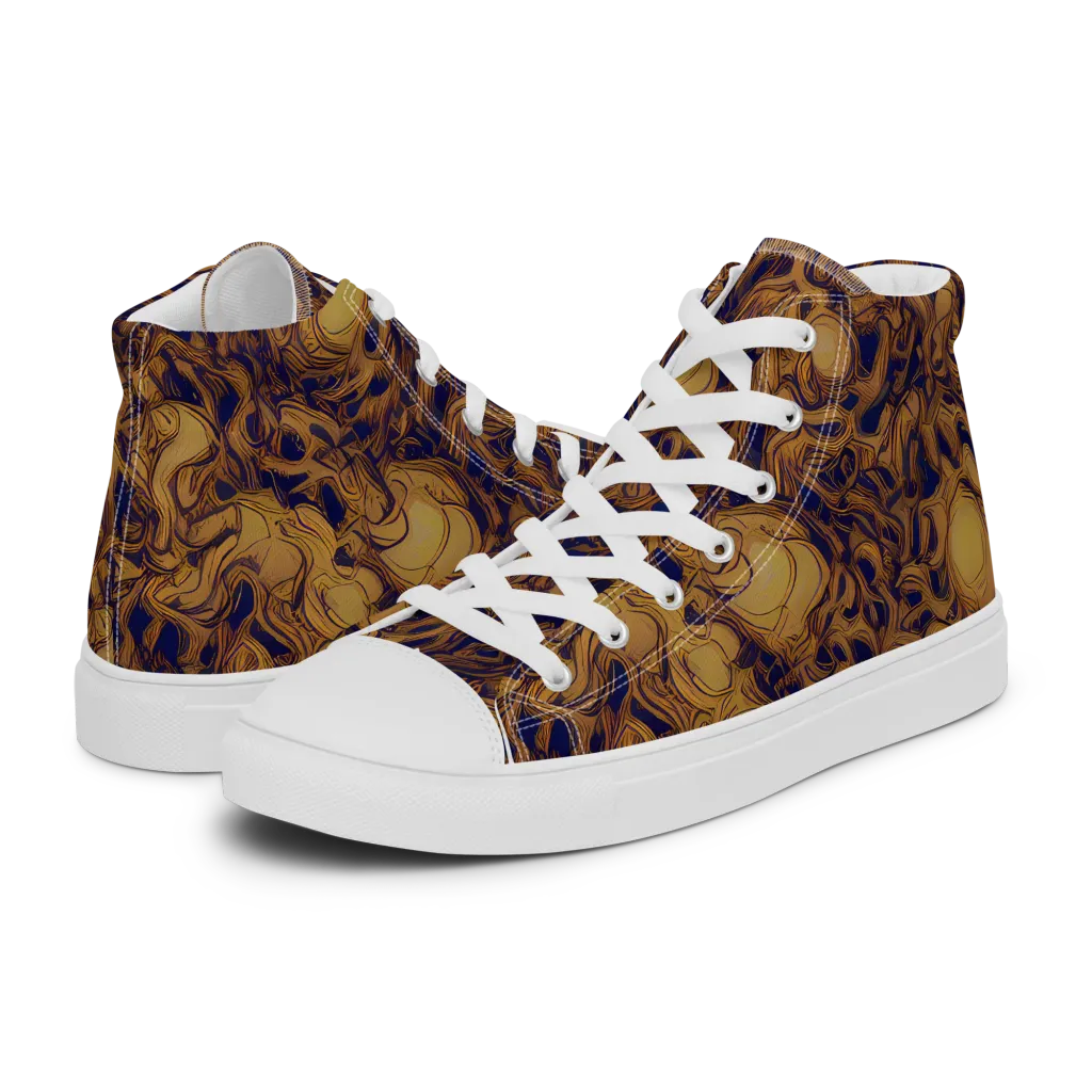 Navy Alchemy on Men's High Top Canvas Shoes — Left