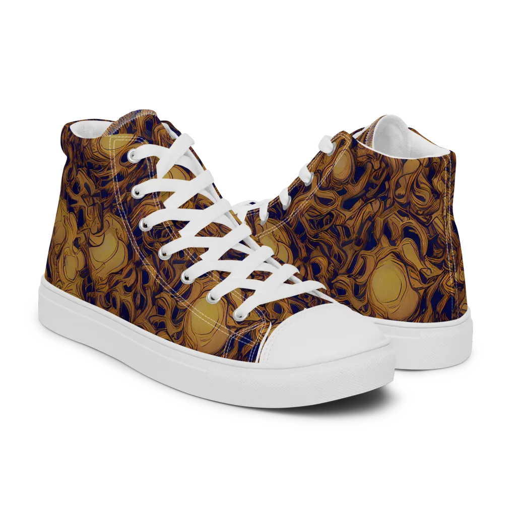 Navy Alchemy on Men's High Top Canvas Shoes — Right