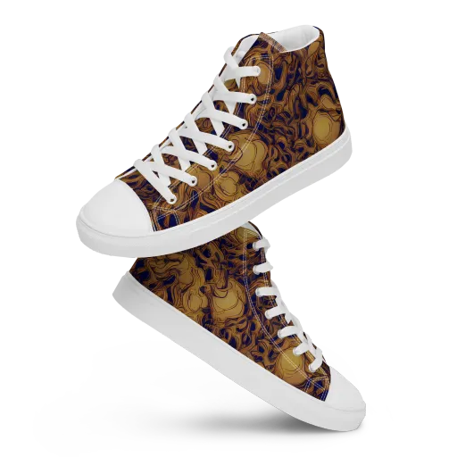 Navy Alchemy on a Men's High Top Canvas Shoes