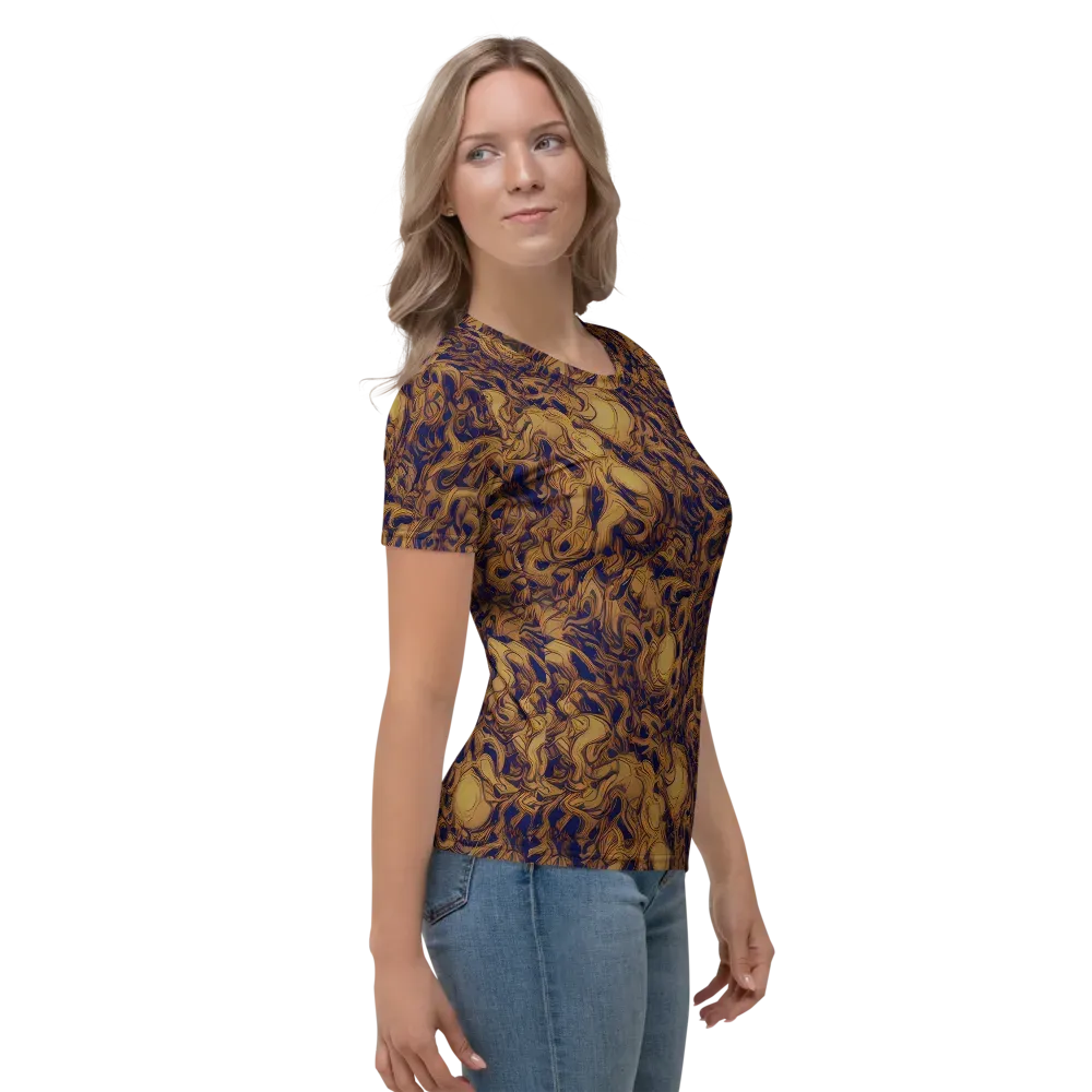 Navy Alchemy on Women's Crew Neck T-Shirt — Right