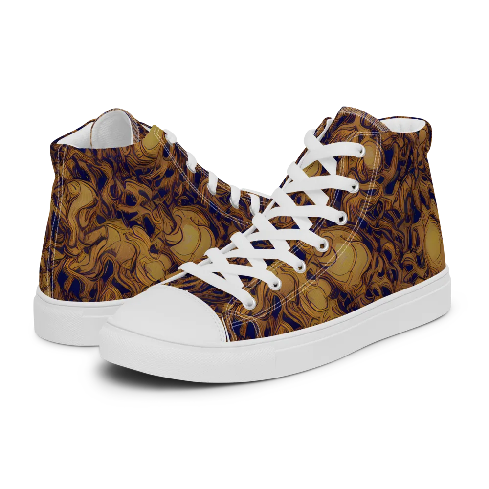 Navy Alchemy on Women's High Top Canvas Shoes — Left