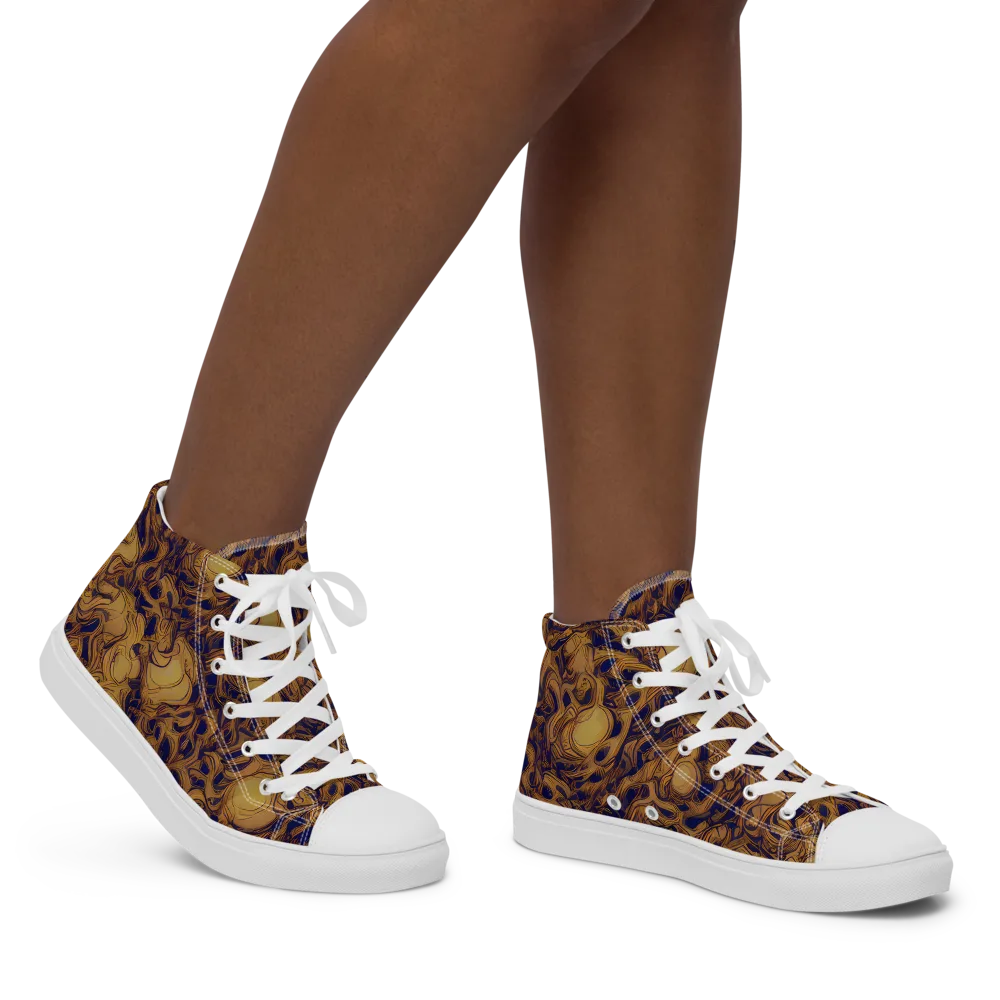 Navy Alchemy on Women's High Top Canvas Shoes — Right