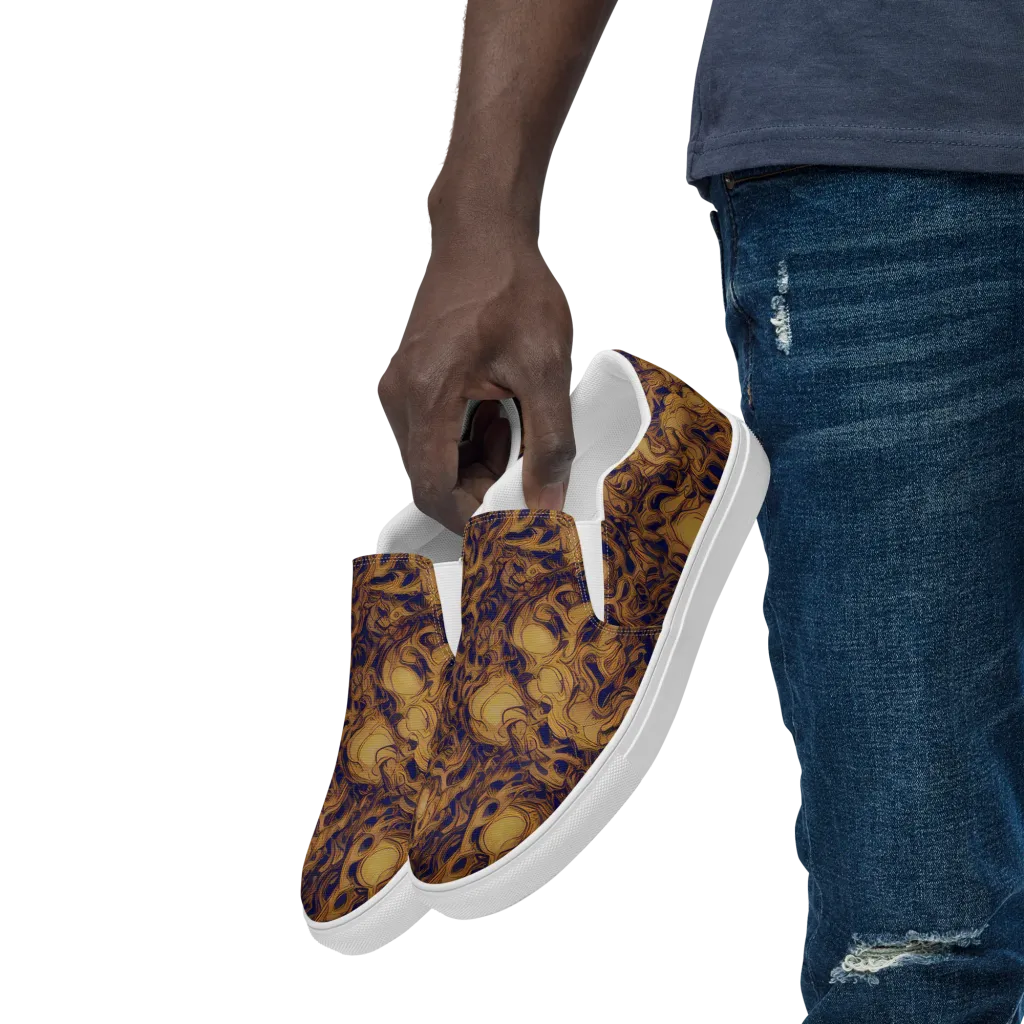 Navy Alchemy on Men's Slip-On Canvas Shoes — Left Front