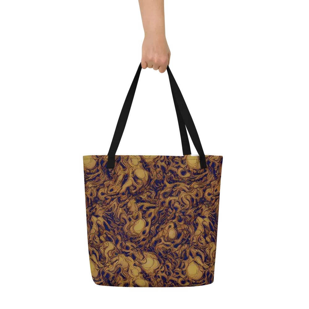 Navy Alchemy on Large Tote Bag W/ Pocket — Front