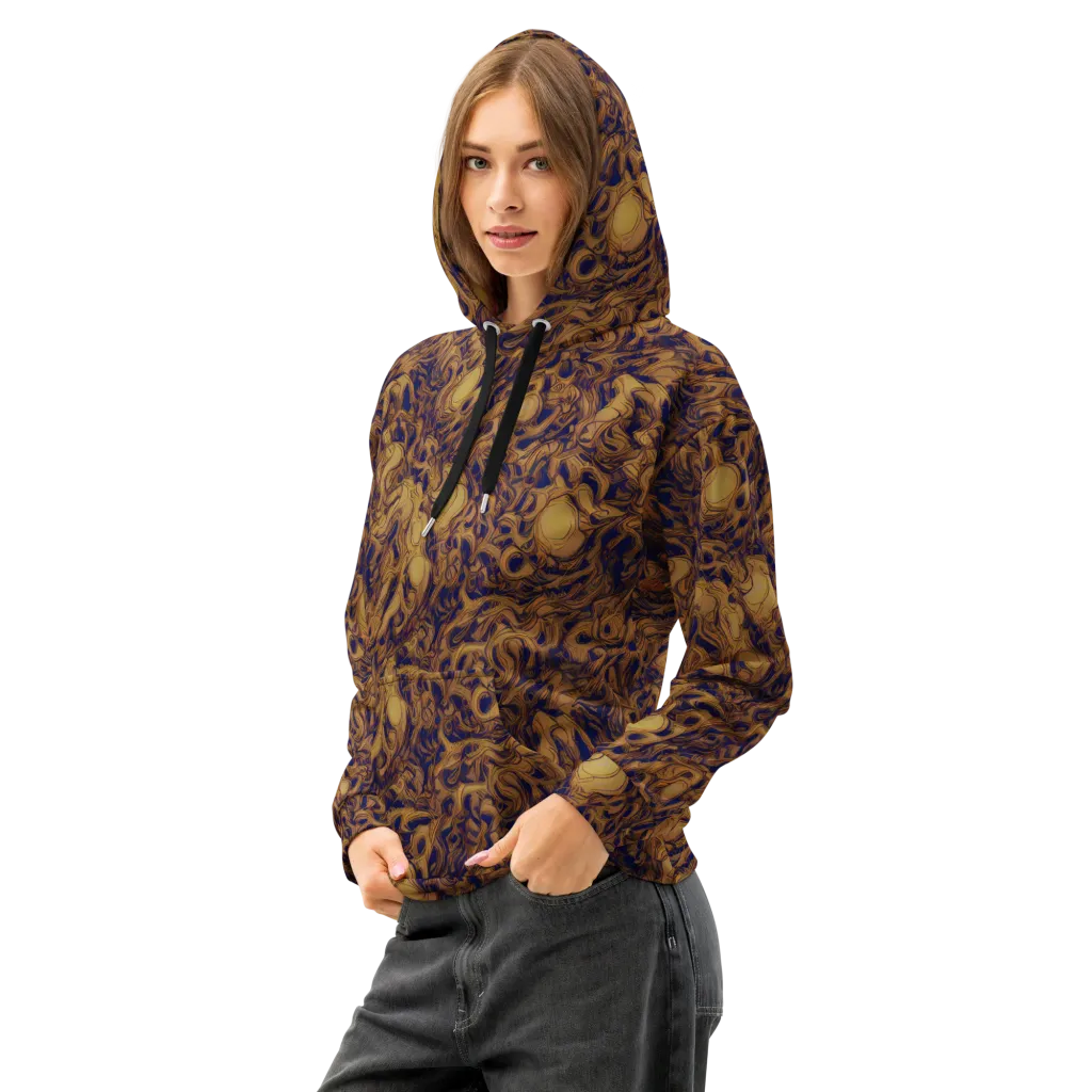 Navy Alchemy on Cotton Hoodie — Left Front