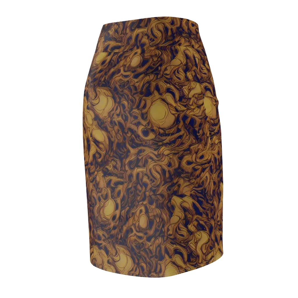 Navy Alchemy on Pencil Skirt — Back Side