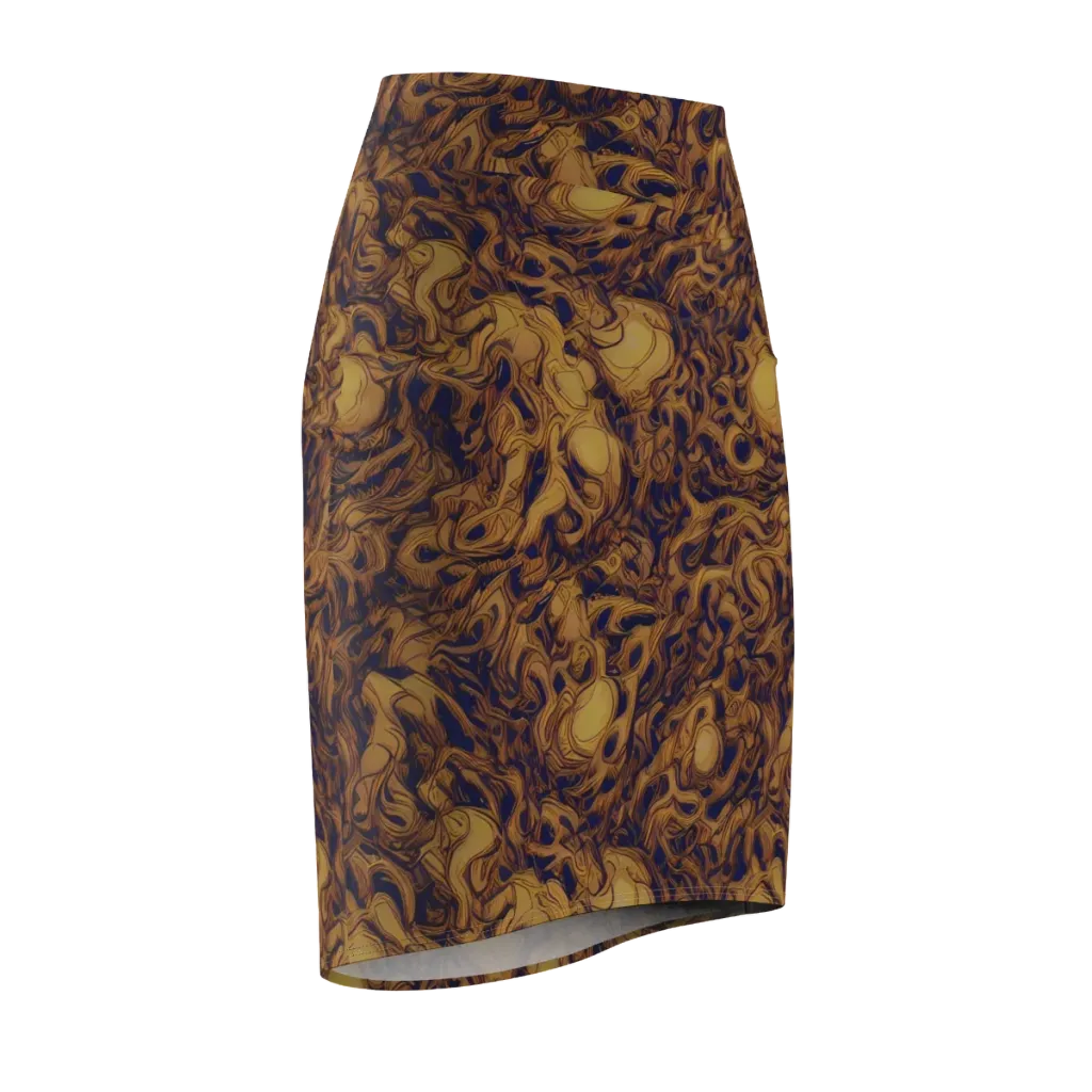 Navy Alchemy on Pencil Skirt — Front Side