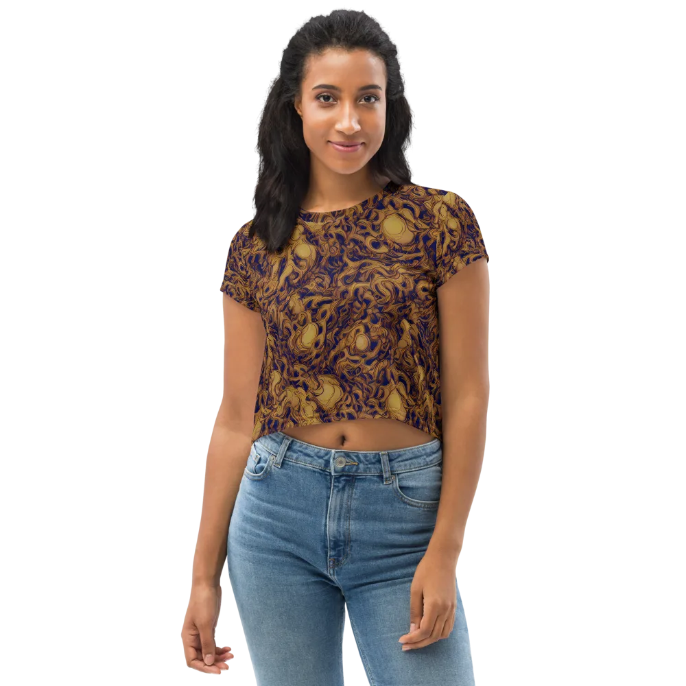 Navy Alchemy on Crop Tee — Front