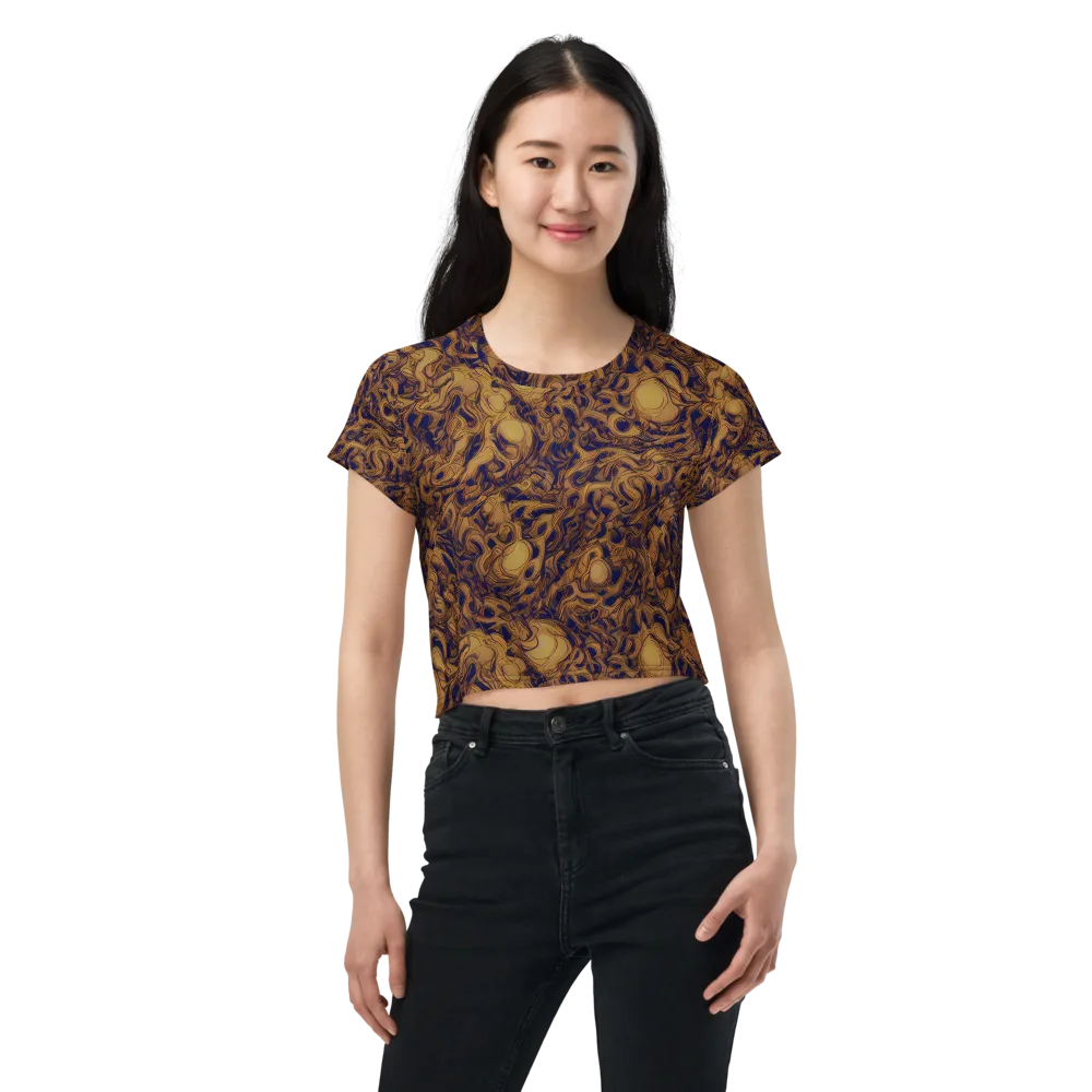 Navy Alchemy on Crop Tee — Front