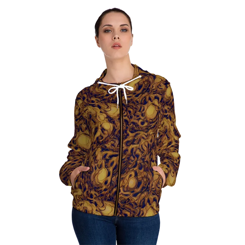 Navy Alchemy on Women's Full-Zip Hoodie — Front On Person