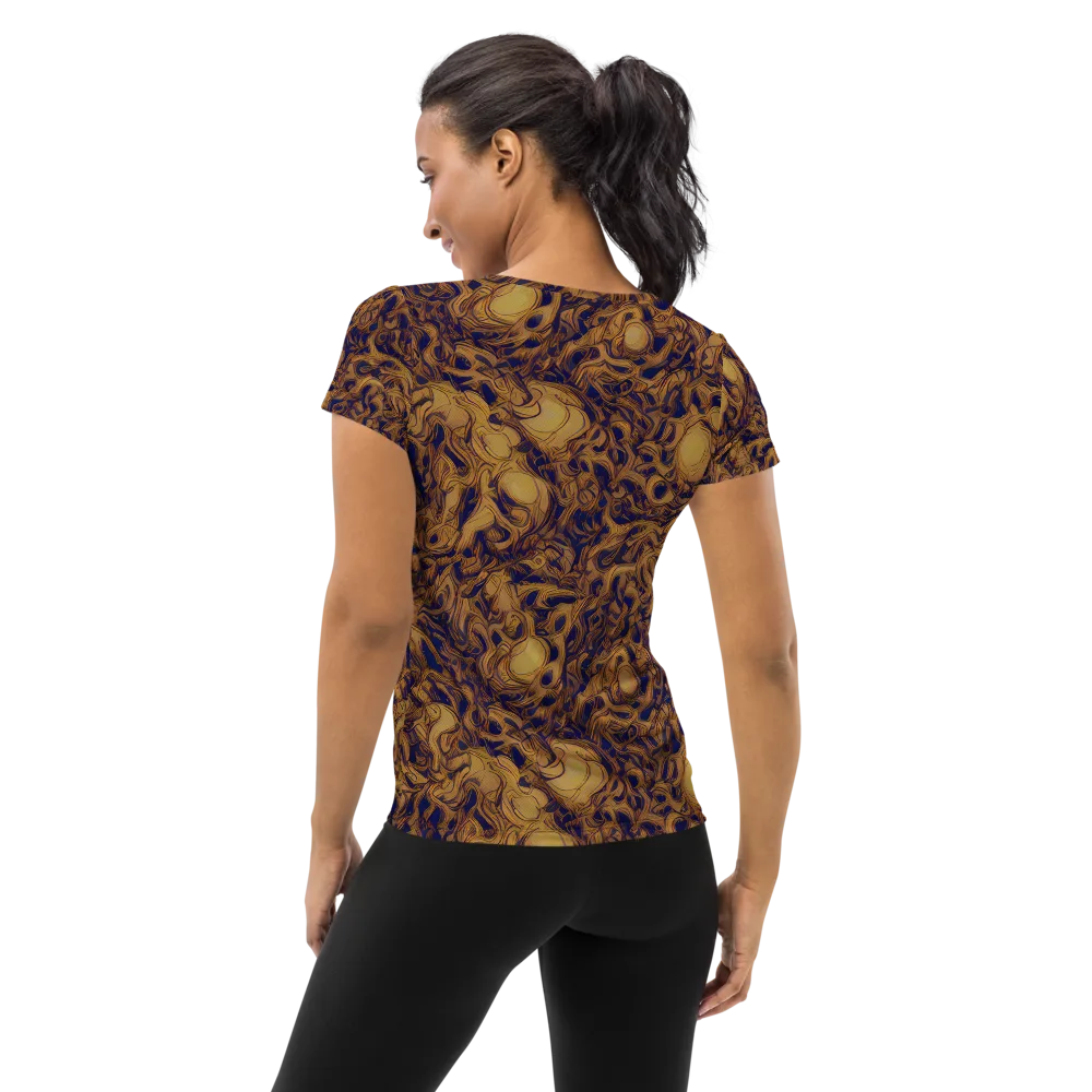 Navy Alchemy on Women's Athletic T-Shirt — Back