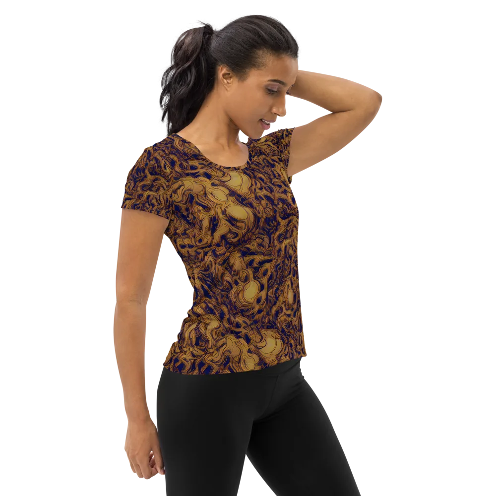 Navy Alchemy on Women's Athletic T-Shirt — Right