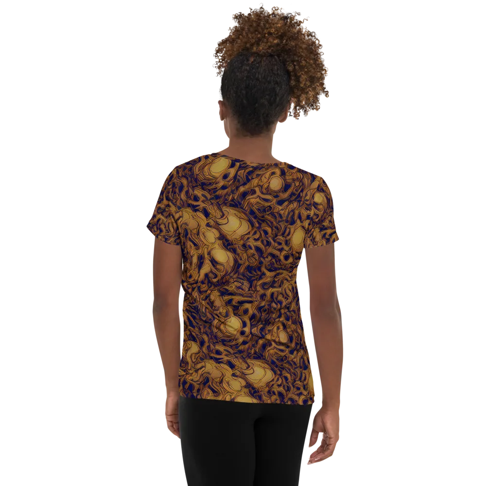 Navy Alchemy on Women's Athletic T-Shirt — Back