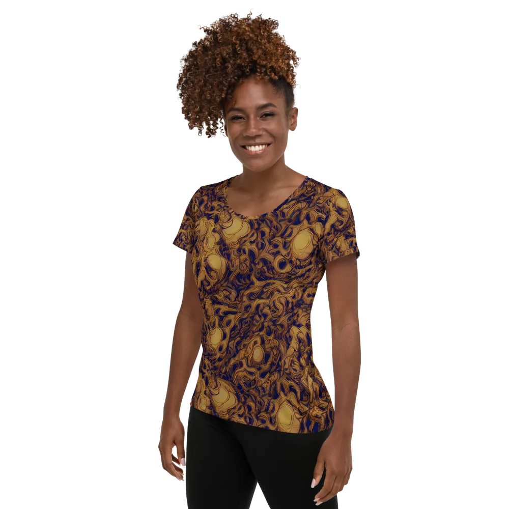 Navy Alchemy on Women's Athletic T-Shirt — Left
