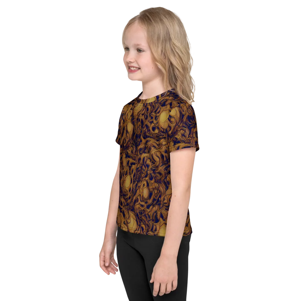 Navy Alchemy on Kids Crew Neck T-Shirt — Left