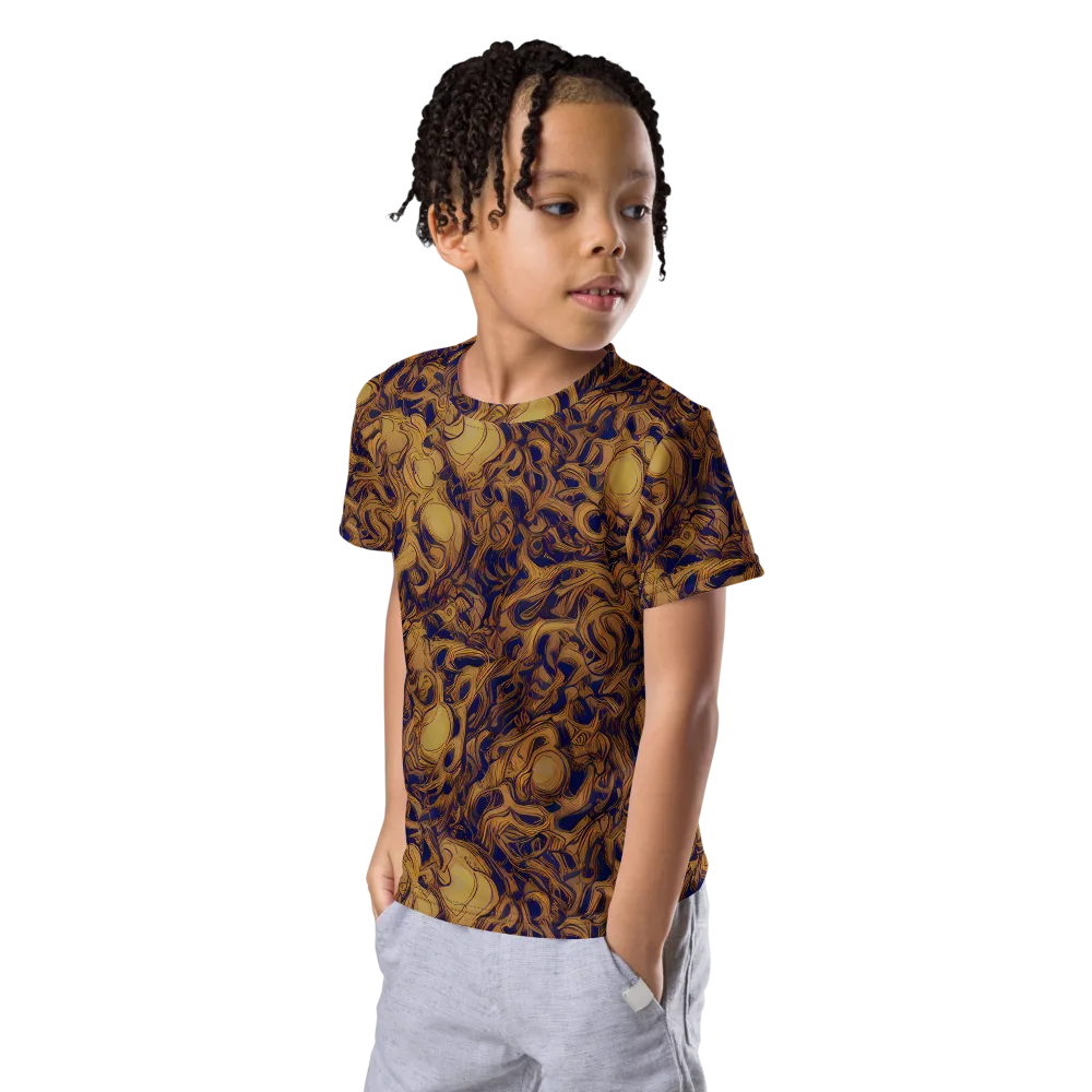 Navy Alchemy on Kids Crew Neck T-Shirt — Left Front