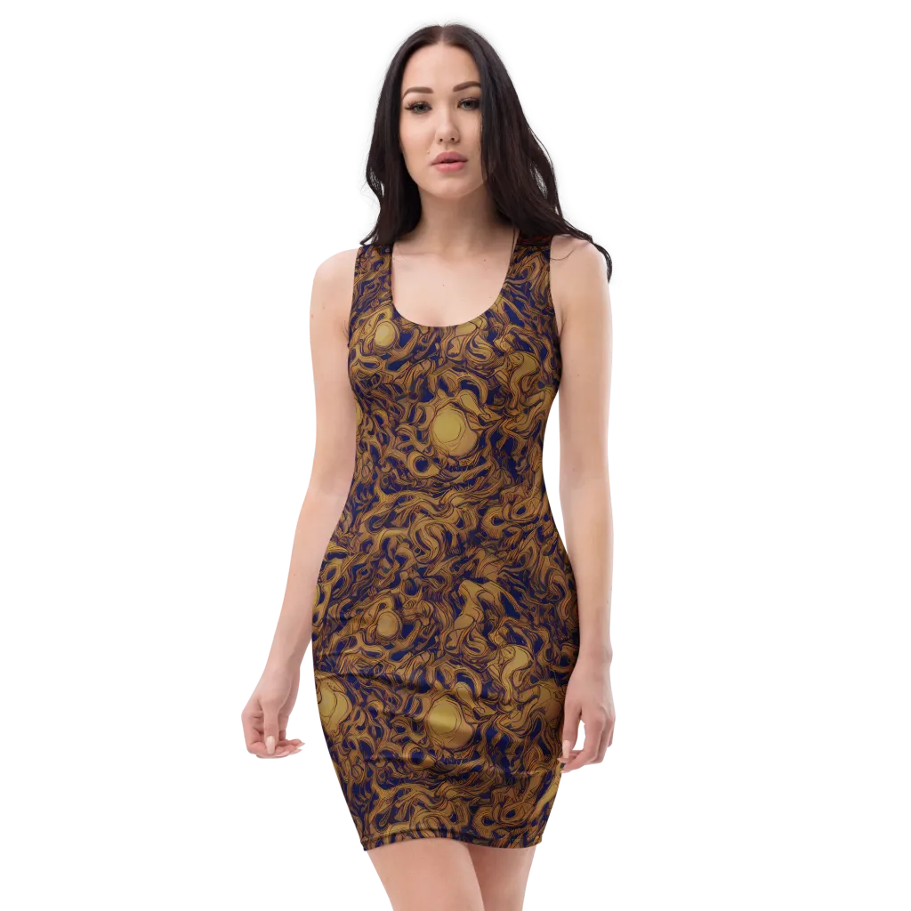 Navy Alchemy on Bodycon Dress — Front