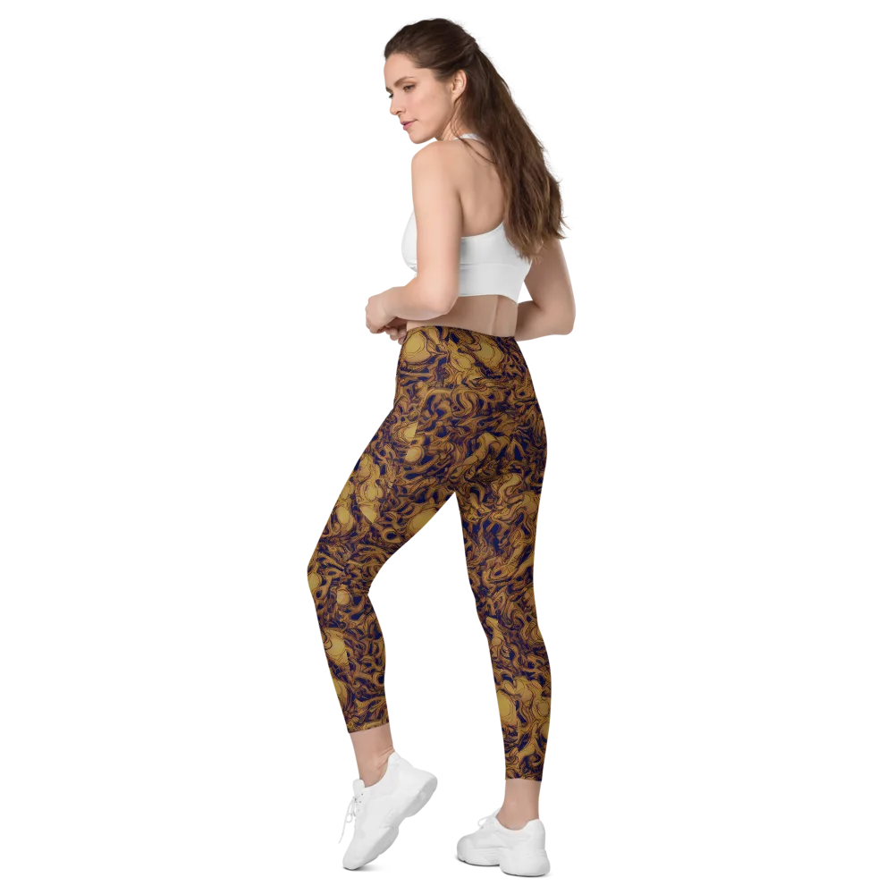 Navy Alchemy on Leggings with Pockets — Left Back