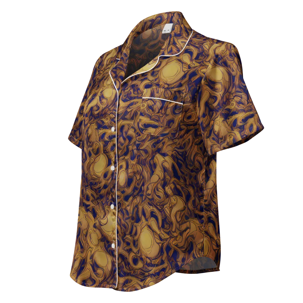 Navy Alchemy on Women's Short Sleeve Pajama Top — Left Front