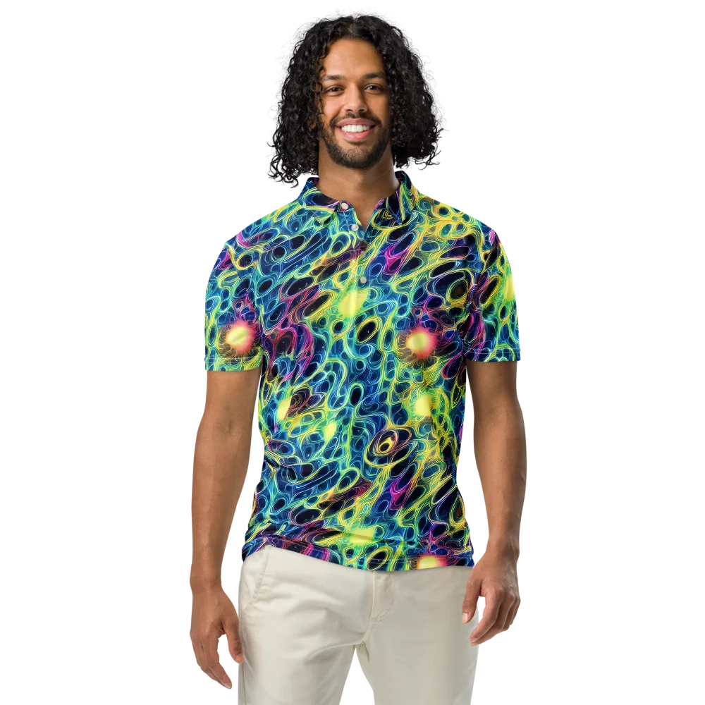 Biolume Drift on Men's Slim Fit Polo Shirt — Front