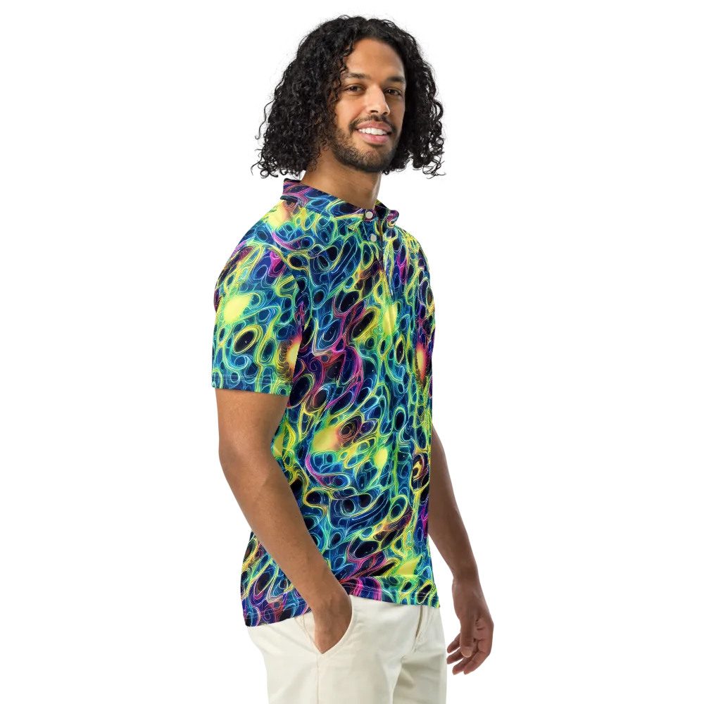 Biolume Drift on Men's Slim Fit Polo Shirt — Right Front