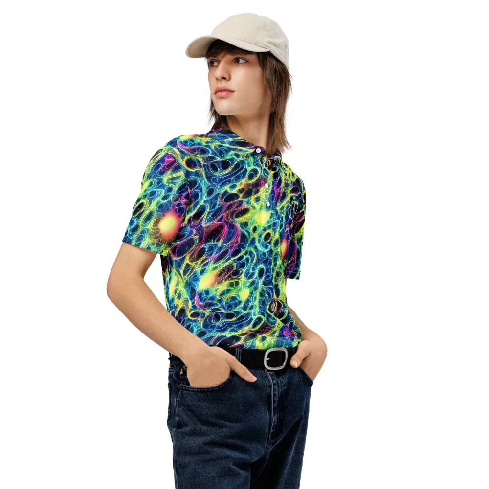 Biolume Drift on Men's Slim Fit Polo Shirt — Right Front