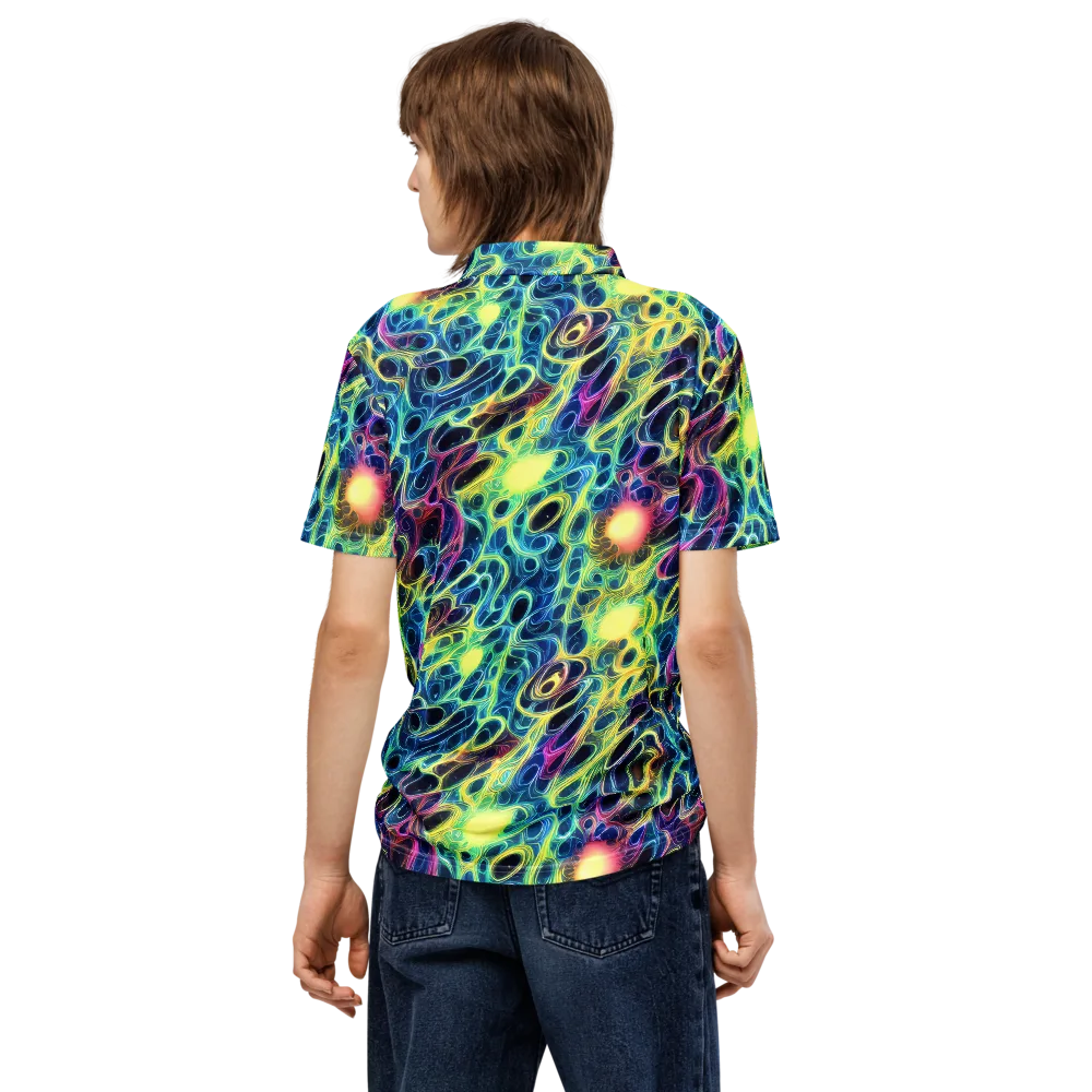 Biolume Drift on Men's Slim Fit Polo Shirt — Back