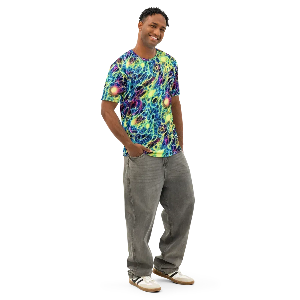 Biolume Drift on Men's Cotton Crew Neck T-Shirt — Right Front