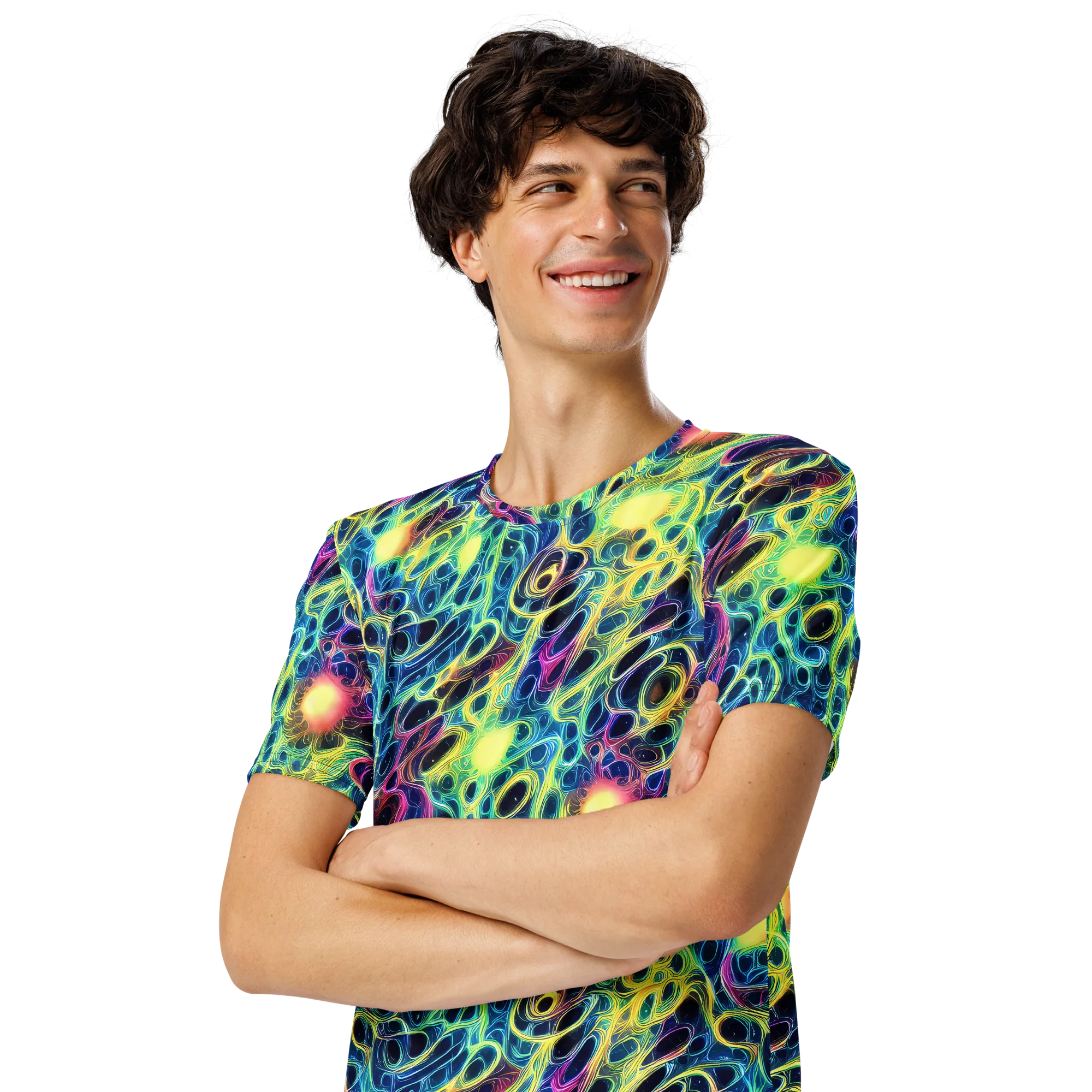 Biolume Drift on Men's Crew Neck T-Shirt — Left Front