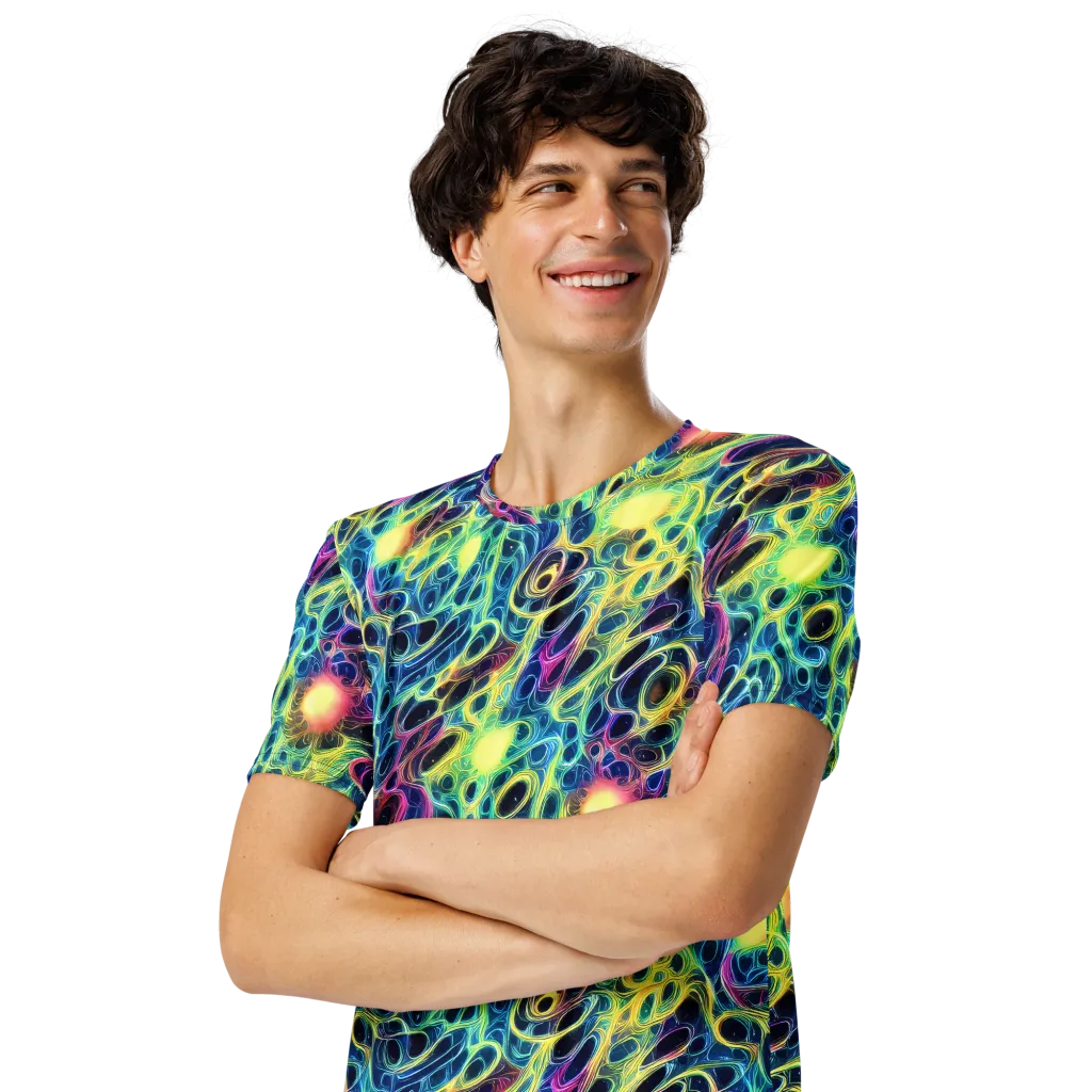 Biolume Drift on Men's Crew Neck T-Shirt — Left Front