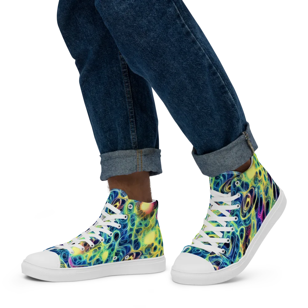Biolume Drift on Men's High Top Canvas Shoes — Left