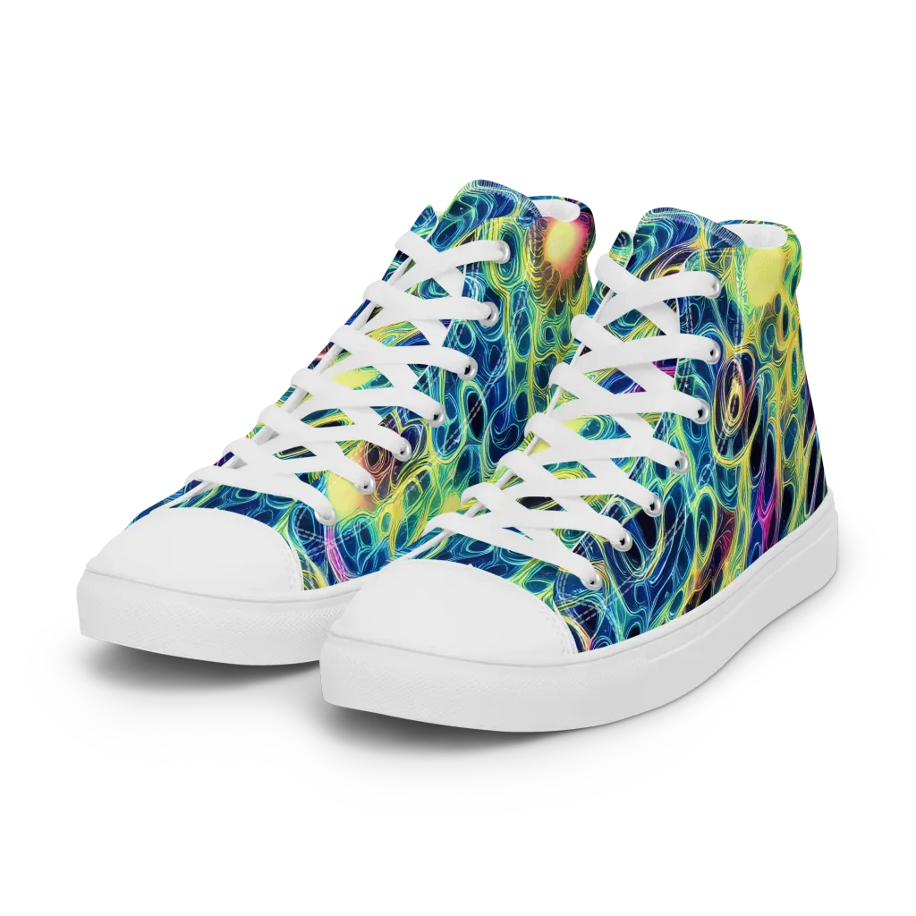 Biolume Drift on Women's High Top Canvas Shoes — Left Front