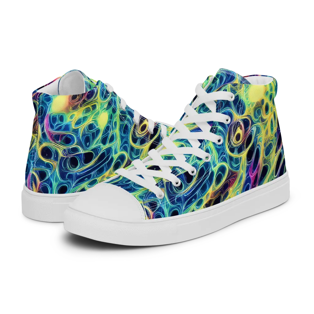 Biolume Drift on Women's High Top Canvas Shoes — Left