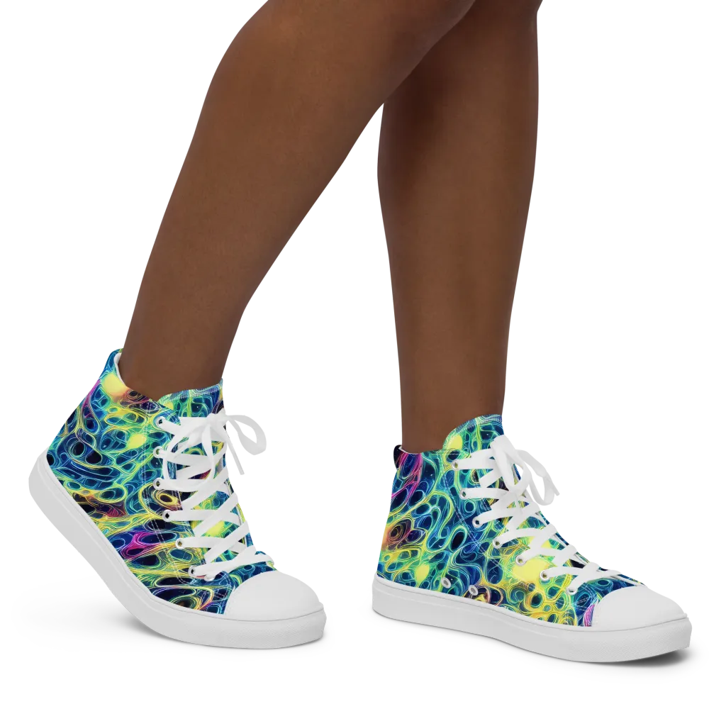 Biolume Drift on Women's High Top Canvas Shoes — Right