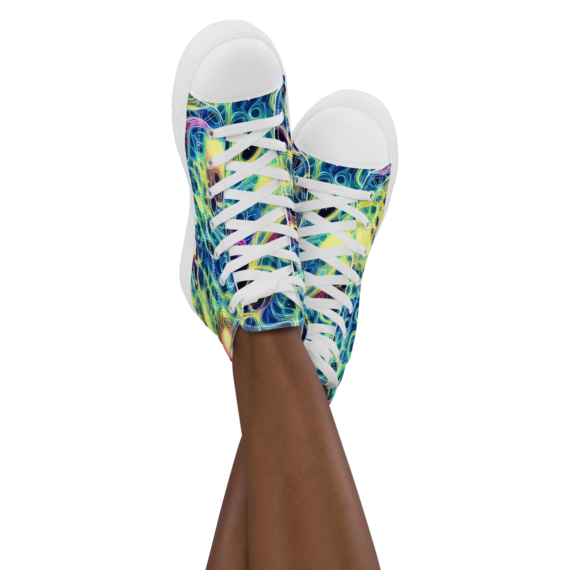Biolume Drift on Women's High Top Canvas Shoes — Front
