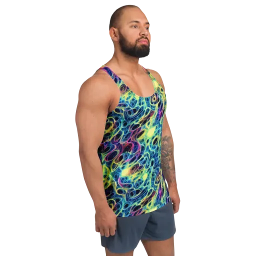 Biolume Drift on a Men's Tank Top