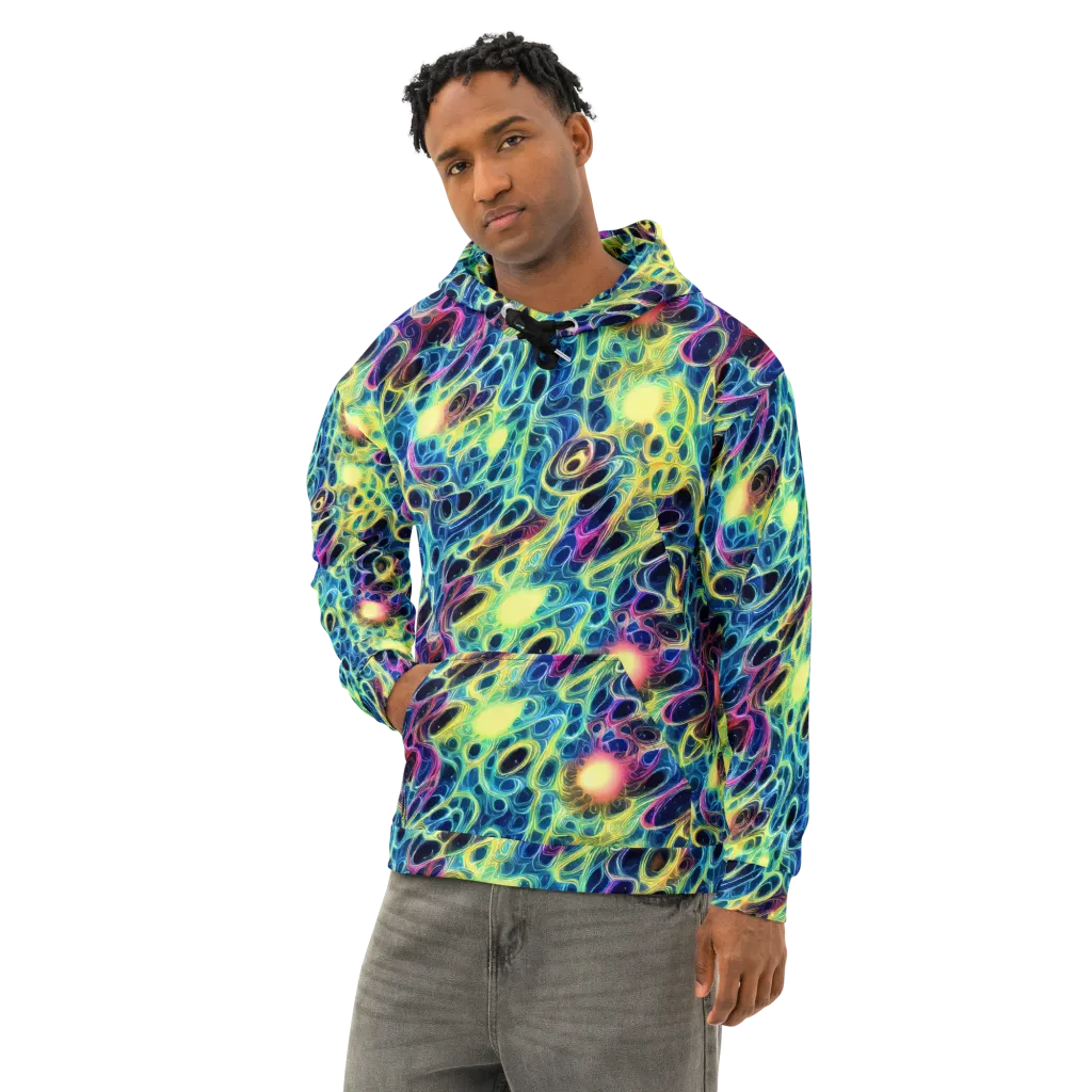 Biolume Drift on Cotton Hoodie — Left Front