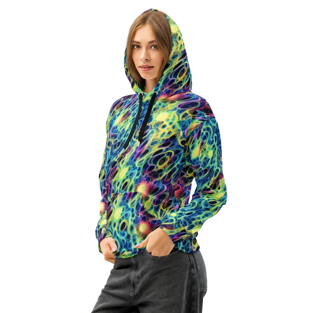 Biolume Drift on Cotton Hoodie — Left Front