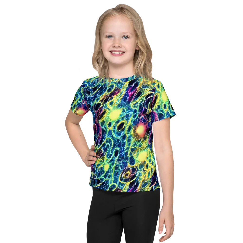 Biolume Drift on Kids Crew Neck T-Shirt — Front