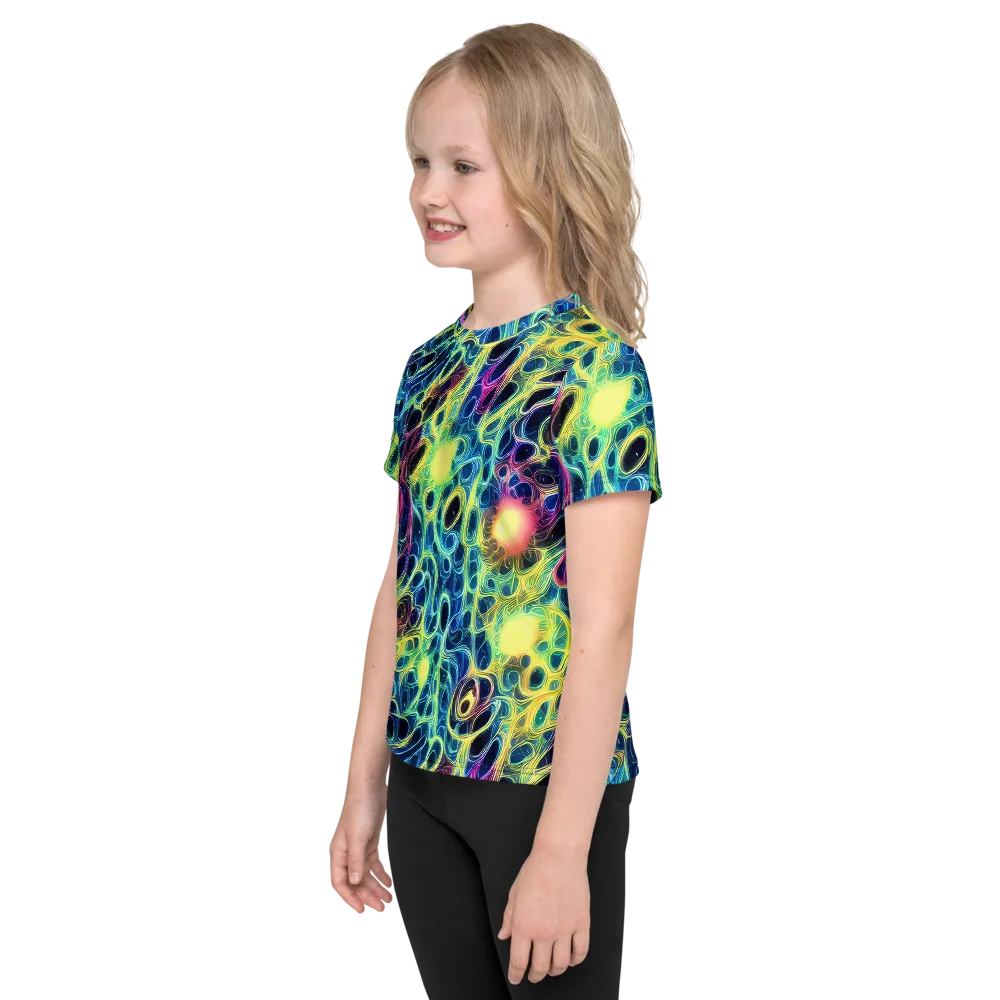 Biolume Drift on Kids Crew Neck T-Shirt — Left