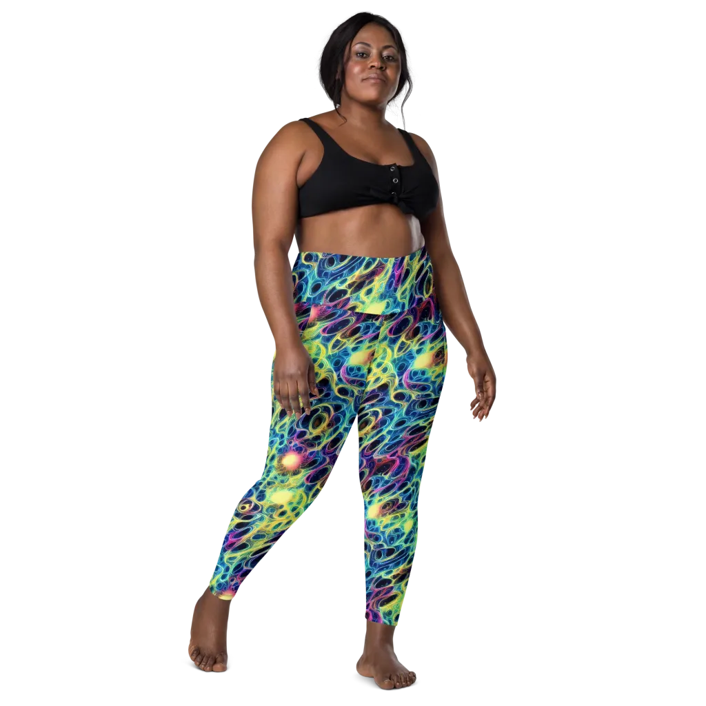 Biolume Drift on Leggings with Pockets — Front