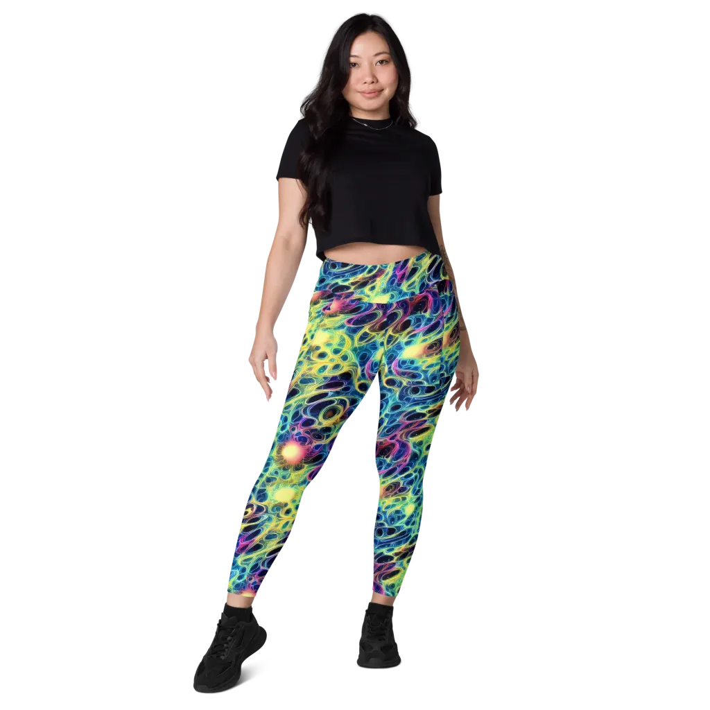 Biolume Drift on Leggings with Pockets — Front