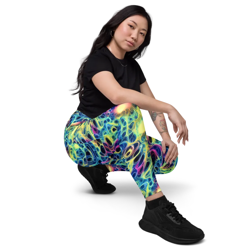 Biolume Drift on Leggings with Pockets — Right Front